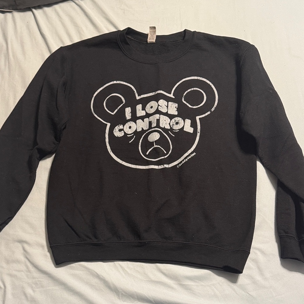 Teddy Swims Black 'I Lose Control' Bear Graphic Sweatshirt